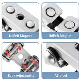 DTLHCNCT Magnetic V-Pads Kit (4-Piece) Strong Hand Tools for Welding & Woodworking Magnets On Both Pad Face & Bottom 2 X 12 lbs (2") + 2 X 18 lbs (2.2")