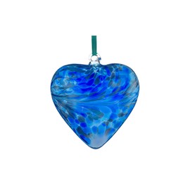Sienna Glass HR8BL Friendship Heart, Blue 8cm