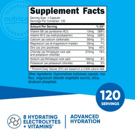 Nutricost Nutricost Electrolyte Complex Advanced Hydration (120 Capsules) - 8 Hydrating Electrolytes & Vitamins, Gluten Free, Non-GMO, Vegetarian