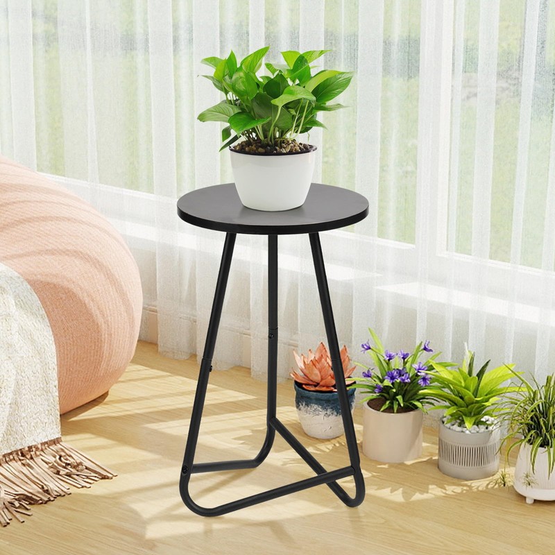 Plant Stand Indoor,Small Plant Table,Metal Display Rack,Black,20 In
