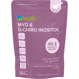 Wellthy Myo & D-Chiro Inositol Powder 4000mg – 40:1 Optimal Ratio, 150 Servings