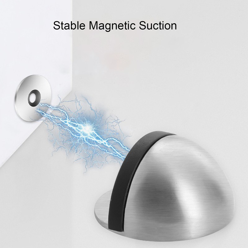 5 Sets Door Stopper Stainless Steel Rubber Door Stop Holder