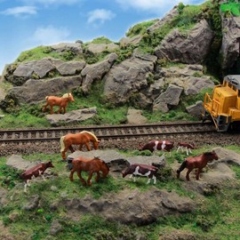 Scenes Collection Cow Model Cow Model Human Doll People Horse Model Horse Model 1:87 Pack of 36 Fish Farms Ranch Micro Landscape Decoration Layout Diorama Education DIY