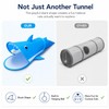 LUCKITTY Blue Shark Cat Tunnel Toy, Collapsible Pop-Up Cat Play