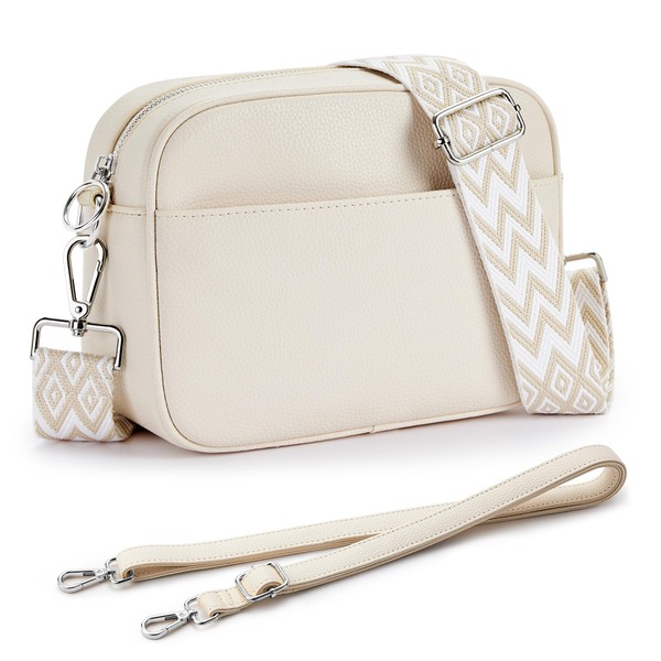 KALIDI Women's Shoulder Bag, Stylish Vegan Leather Wide Strap Crossbody