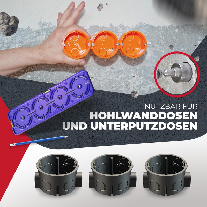 MaKoen Drilling template for sockets, switch boxes with 71 mm