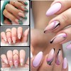 120PCS Clear Half Frosted Nails Tip Almond Acrylic Fake Nails