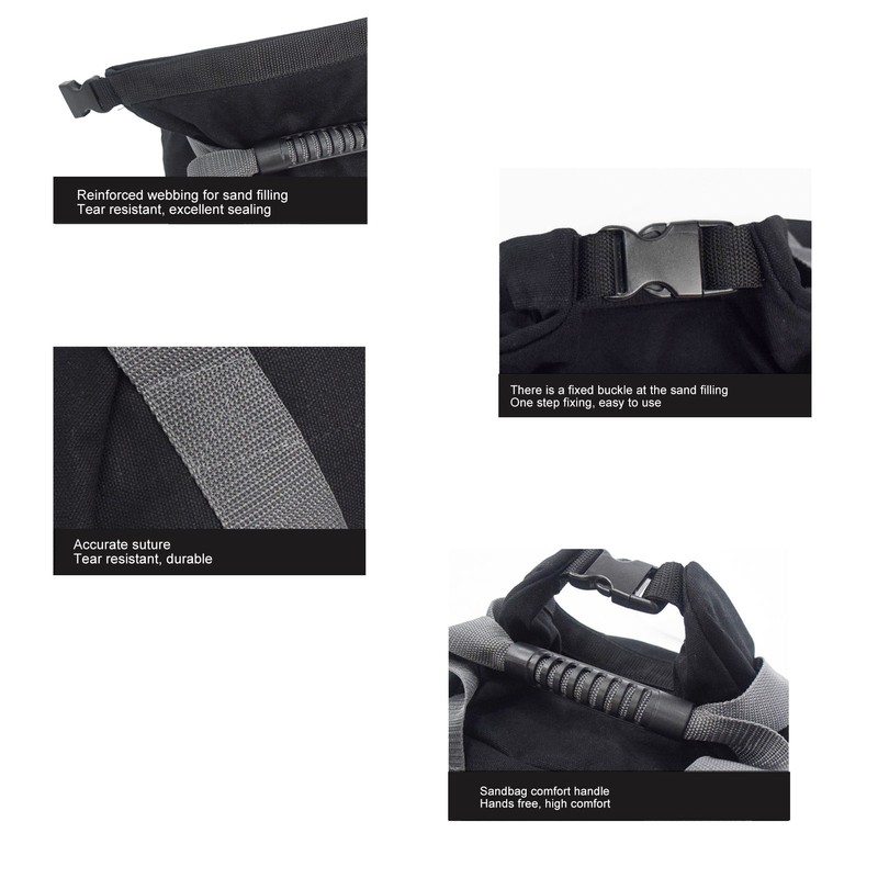 Workout Sandbag Tear Resistant with Ergonomic Handle 12oz Canvas Weightlifting