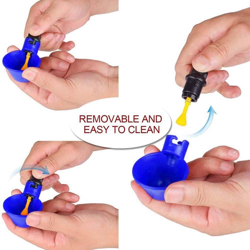 20 Pack Chicken Water Drinking Cup Immediately Bowl Self-Waterer for