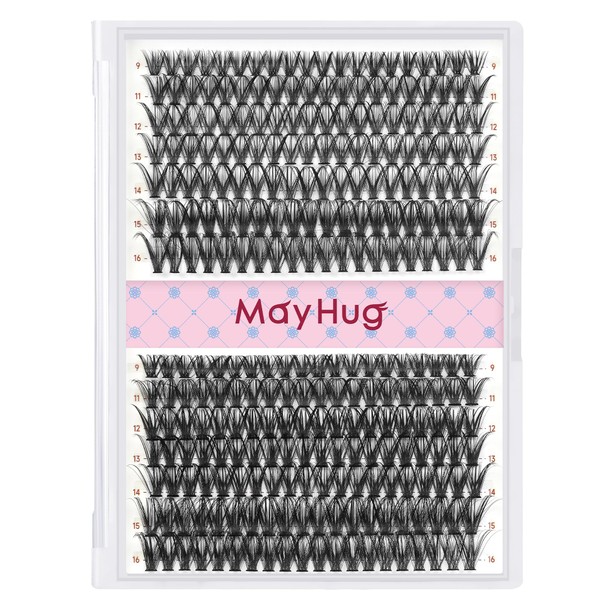 Mayhug Cluster Lashes D Curl Individual Lashes 280pcs Lash Clusters