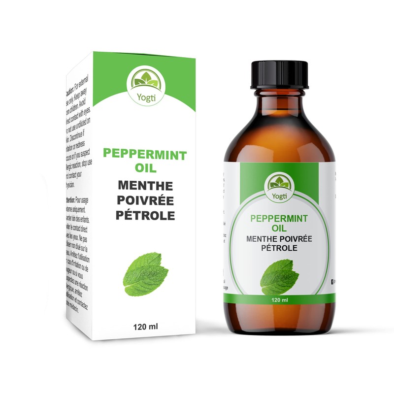 Yogti [Canadian Brand] Peppermint Oil with Dropper, 120 ml (Pack