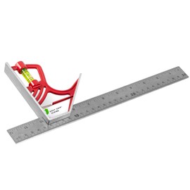 Kapro - 325M Magnetic Lock Combination Square - with 5 Finely Milled Sides - Features Stainless Steel Scribe, Easy to Read Vial + Belt Holster - Includes Centimeters and Inches - 12”