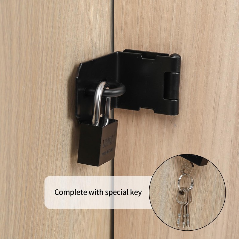 4 Inch 90 Degree Heavy Padlock Hasp, Right Angle Door