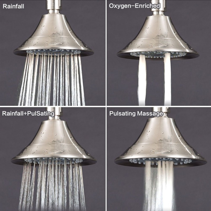 BOPai Ultra-Luxury Brushed Nickel Shower Head, 7 Settings, 9.5 L/min