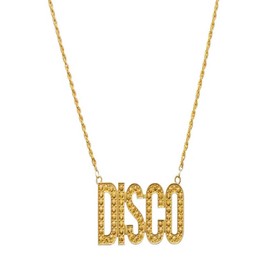 Townus 70s Disco Necklace Hippie Gold Chain Costume Jewelry Hip Pop Rapper Outfit for Men‘s 70s Disco Party