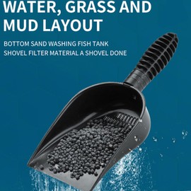 GLOGLOW Aquarium Sand Shovel, Multifunctional Gravel Sand Strainer Scoop Pet Litter Shovel for Fish Tank Garden