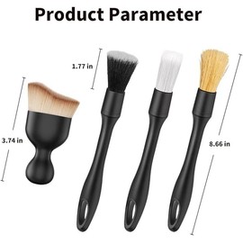 4 PCS Car Detailing Brush Set for Cleaning Interior or Exterior, Dusting Cleaning Supplies Tools for Car Wash, Wheels, Dashboard, Air Vents,and More