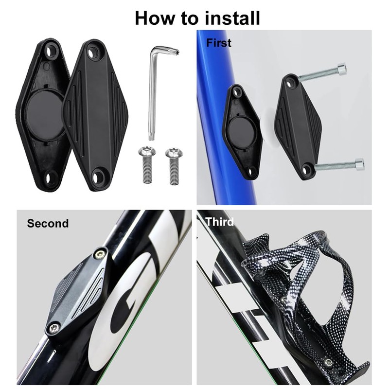 Waterproof Bicycle Mount for AirTag, Hidden Under the Bottle Holder,