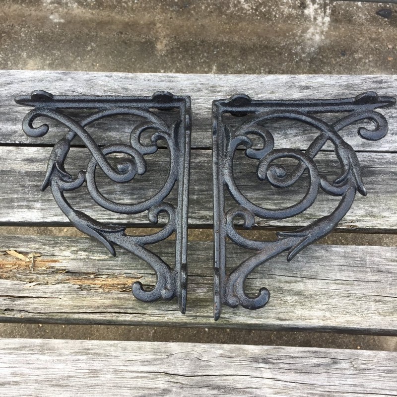 Facaler 4 Pack Heavy Duty Wall Shelf Bracket, Antique Style