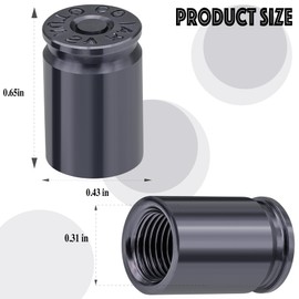 MEAJOO MEAJOO 8PCS Bullet Shell Tire Valve Stem Caps, Aluminum Alloy Car Air Stem Cap, Universal Dustproof Tire Valve Stem Covers for Cars, SUV, Trucks, Bikes, Motorcycles, Bicycles (Gray)