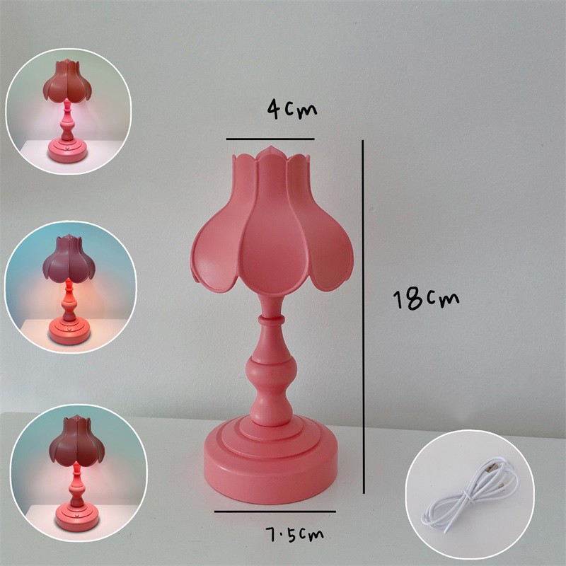 Desk Lamp Retro Lotus Leaf Ingenious Lovely 3 Light Sources