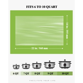 Forros de cocción lenta, 40 bolsas de cocina extra grandes desechables para ollas de cocción lenta, bolsas de plástico para ollas de cocción lenta de 6 a 10 cuartos de galón, 14 x 22 pulgadas, 40