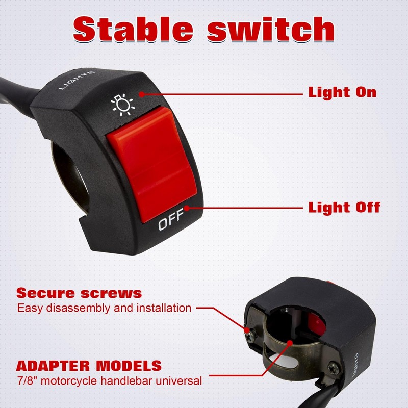 x xotic tech Motorcycle Handlebar Switch ATV Light Toggle Switch