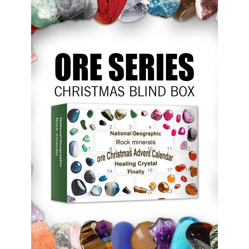 Healing Stones Advent Calendar 24 Grids Improve Creativity Christmas Advent