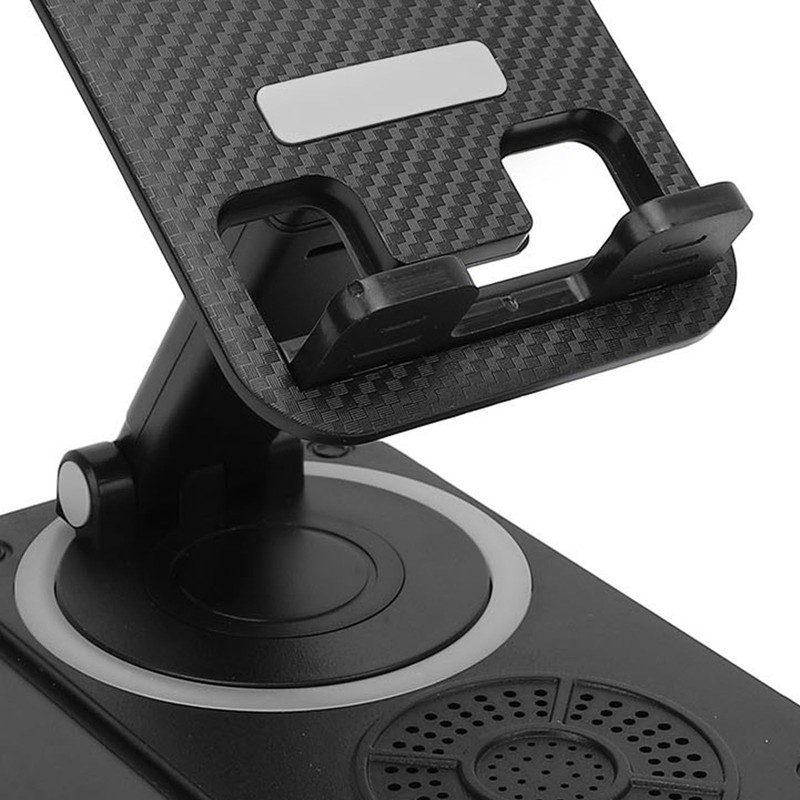 360 Degree Rotatable Cell Phone Stand with Speaker, Cordless Charging