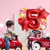 32 Inch 5 Red Balloons with Confetti Latex Foil &