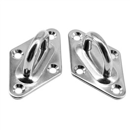 UTwaySteelPro 2 Pack M12 Rhombic Stainless Steel Ceiling Hooks Heavy Duty Pad Eye Plate U Hooks with Screws for Hanging Yoga Swing Hammocks