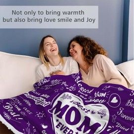 Christmas Birthday Gifts for Mom from Daughter/Son,Mom Birthday Gifts Sherpa Wearable Blanket Hoodie,Cool Mother Birthday Gifts for New Moms,Purple Blanket Hoodies for Women,70.8" X 47.3"