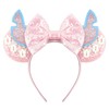 zhezesmila Shiny Mouse Ears Sequin Bow Ears Headband for Women