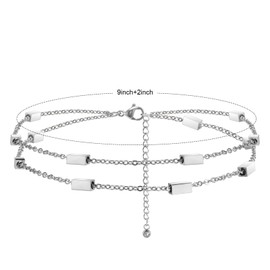 SUNSH Women's Anklet, Gold/Silver Layered Anklet Bracelet, Encouraging Gifts, Gifts for Girls/Women, Holiday, Birthday, Summer Beach, No gemstone