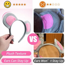 GTYARYUA Rat Costume, Rat Costume, Mouse Hair Bands, Nose, Bow Tie, Tail, Animal Costume Accessories, Mouse Ears, Headband, Mouse Costume Set, Animal Costume Set, for Children, Cosplay, Carnival Party