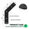 Andorm 4pack 10x3 135 Degree Black Flat Mending Plates for