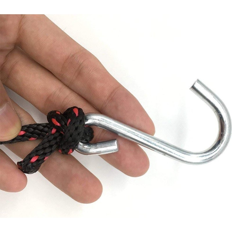 Kayak Tie Down Straps with Bonnet/Boot Anchors, Black and Red