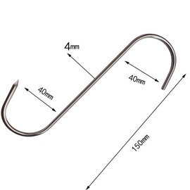 S Meat Hooks Butcher, Hanging Hook, Stainless Steel Hook, Chicken Hunting Smoking Ribs Fish Beef Poultry Hooks Stainless Steel Hanging Drying BBQ Grill Cooking Smoker Hook Tool(15cm-10pack)