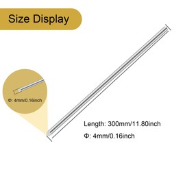 LAVMHAB 304 Stainless Steel Round Rods 5mm x 300mm, Solid Steel Shaft Rods Bar for DIY Crafts Models (4pcs)