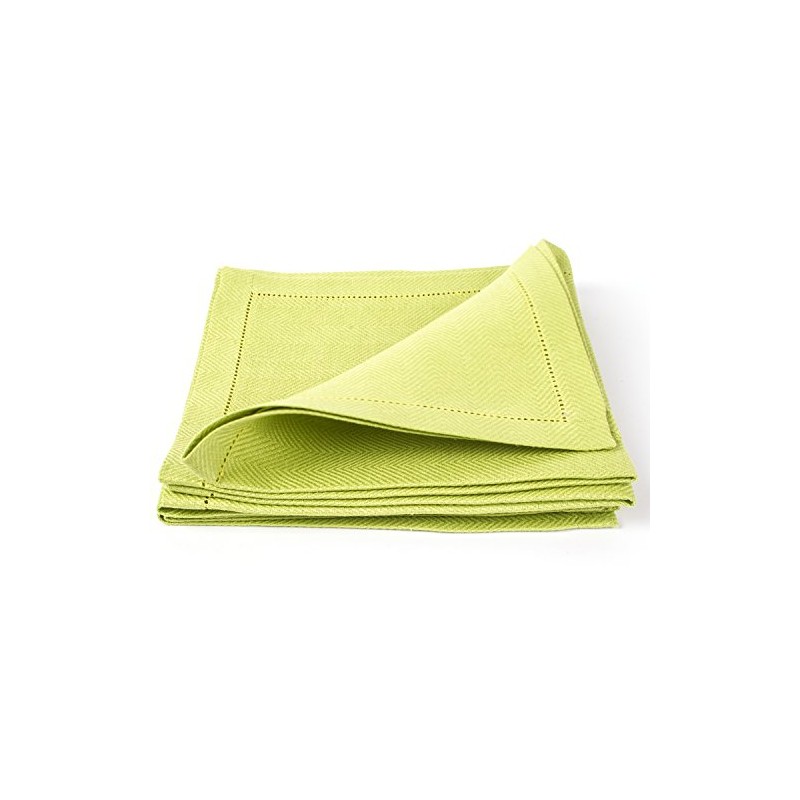 LinenMe X4 Emilia Napkins, 20 x 20, Erbsgrun