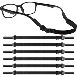 6 Piezas Sujetador de Lentes, Cordones para Lentes, Correa para Gafas, Correa para Gafas de Ciclismo, Almohadillas Antideslizantes, Ajustable 17-27cm, Ideal para Deportes y Exteriores