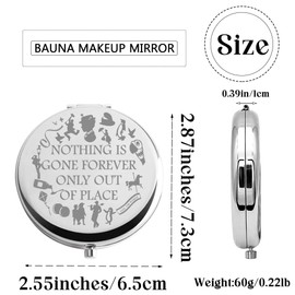 BAUNA Musical Inspired Gift Theatre Drama Merch Nothing is Gone Forever Only Out of Place Inspirational Quote Compact Mirror (Nothing Gone Forever CMS)