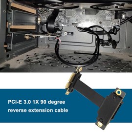The Lord of the Tools PCIE Extension Cable Double 90 Degree High Speed PCI Express 3.0 Male to Female Up Riser Card Wireless Network Card Sound Card Connection Cable (5cm)