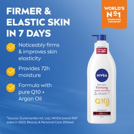 NIVEA NIVEA Q10 60+ Mature Skin Body Lotion (400ml), Nourishing Firming Cream with Q10 and Argan Oil, NIVEA 72H Moisturising Cream for Ageing and Mature Skin