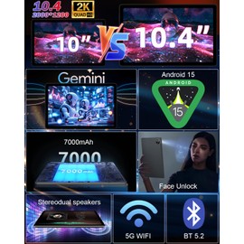 Raemond Android 15 Tablet with Case, 10.4 inch 2000x1200 2K IPS Touchscreen