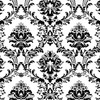 Norwall BK32013 Document Damask Prepasted Wallpaper, Black, White