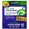 Pureskin Eyelid Wipes with Tea Tree Oil - No-Rinse Eye