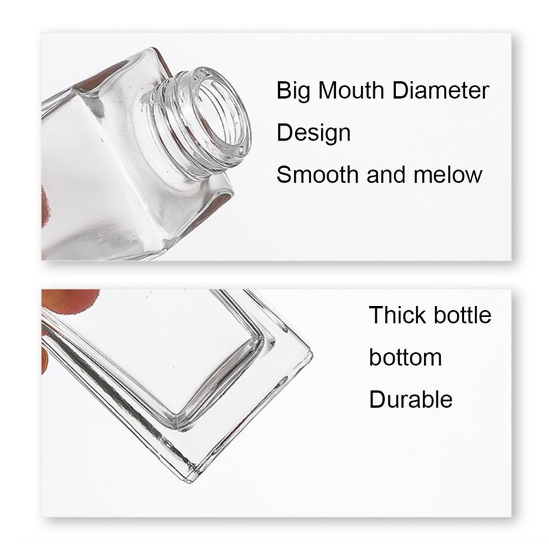 2PCS 50ml/1.7oz Empty Clear Glass Diffuser Bottle Diffuser Jars with