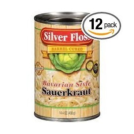 Silver Floss Barrel Cured Bavarian Sauerkraut 14.4oz Can (Pack of 12)