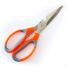 F-508 Domestic Soft Grip Stainless Steel Multipurspose Scissors 21.5cm with Bottle Opener and Nut Cracker